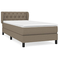 vidaXL Sommier à lattes de lit avec matelas Taupe 80x200 cm Tissu