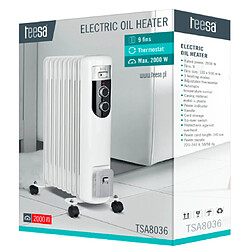 Acheter Radiateur électrique à huile Teesa TSA8036 2000 W (9 ailettes) avec thermostat, 3 niveaux de chauffage, blanc