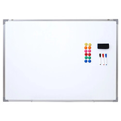 Decoshop26 Tableau blanc magnétique mémo panneau d'affichage accessoires inclus 110x80cm 04_0005117