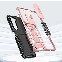 Avizar Coque pour Samsung Galaxy Z Fold 5 Antichoc Cache Caméra Bague Support Rose Gold pas cher