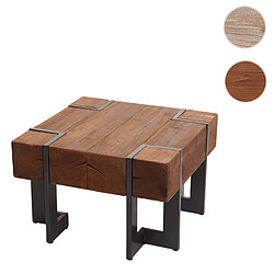 Mendler Table basse HWC-A15, table de salon, bois de sapin rustique massif ~ brun 60x60cm