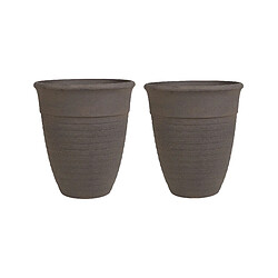 Beliani Lot de 2 pot de fleurs d 43 cm marron KATALIMA