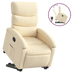 vidaXL Fauteuil inclinable Crème Tissu