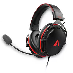 NGS Abysm AG700 7.1 Casque Gaming avec Microphone Amovible - Arceau Ajustable - Oreillettes Rembourrées - Commandes Filaires - Câble 1,20 m - Couleur Noir/Rouge