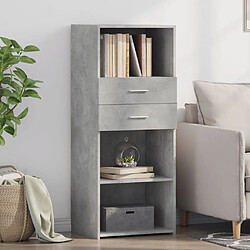 vidaXL Buffet haut gris béton 50x42,5x124 cm bois d'ingénierie