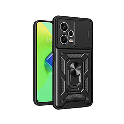 PHONECARE Coque Magnetic Military Defender Slide Window Anti-Impact pour Xiaomi Redmi Note 12 Pro - Noir