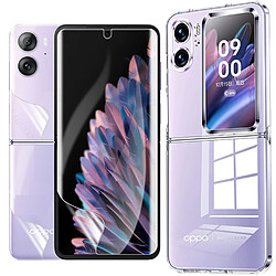 Xeptio Pack coque transparente en TPU et protection écran vitre en hydrogel pour OPPO Find N2 Flip 5G