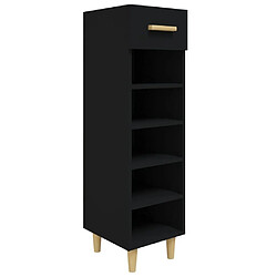 Maison Chic Armoire à Chaussures Noir,Meuble de Rangement à Chaussures 30x35x105 cm Bois d'ingénierie -MN28684