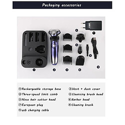 Universal Rasoirs électriques Rasoirs électriques à cristaux liquides Rasoirs à barbe à double usage pour hommes Rasoirs à barbe à double usage pour hommes avec base de recharge |(Violet)