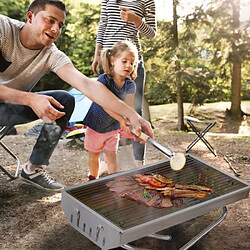 Avis MR TUZZA Barbecue au charbon de bois portable pliant en acier de camping Poplar