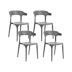 Beliani Lot de 4 chaises GUBBIO Matière synthétique Gris foncé