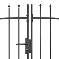 Avis vidaXL Portail de clôture de jardin avec dessus en lance 5x2,45 m Noir