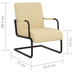 vidaXL Chaise cantilever Crème Similicuir pas cher