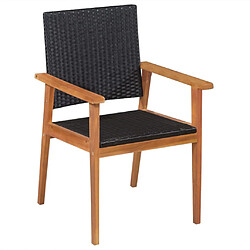 Acheter Maison Chic Mobilier à dîner 5 pcs de jardin - Ensemble table et chaises d'extérieur - Salon/Mobilier de jardin classique Résine tressée Noir et marron -MN13927