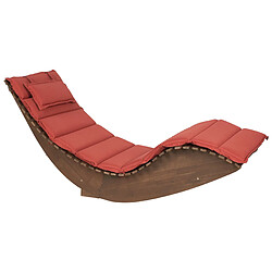 Beliani Chaise longue Bois Rouge BRESCIA