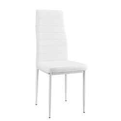 Decoshop26 6 x Chaises de salle à manger blanc avec rembourrage cuir synthétique 03_0000285