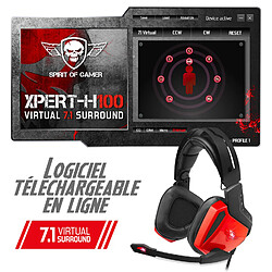 Acheter Spirit Of Gamers Casque audio 7.1 Spirit of gamer XPERT-H100 RED - LED rouge - Compatible PC