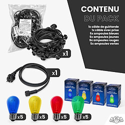 Acheter SkyLantern Guirlande Guinguette 10M Filament Multicolore LED 20 Bulbes