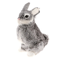 Simulation réaliste animal figure accroupie lapin jouet anniversaire cadeau gris