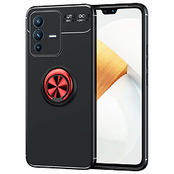 Coque en TPU anti-salissure anti-empreinte digitale avec béquille, noir/rouge pour votre Vivo S12 Pro