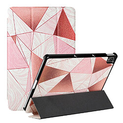 Etui en PU texture de soie avec support or/rose pour votre Lenovo Tab P11/Pad