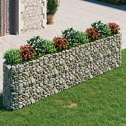 Maison Chic Jardinière,Lit surélevé - Bac à fleurs - pot de fleur à gabion Fer galvanisé 400x50x100 cm -GKD90250