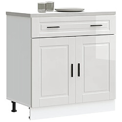 vidaXL Armoire de cuisine Porto blanc brillant bois ingénierie