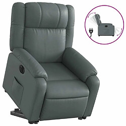 Maison Chic Fauteuil Relax pour salon, Fauteuil inclinable électrique gris similicuir -GKD56021