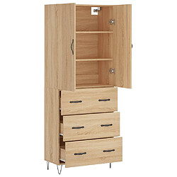 Avis vidaXL Buffet haut Chêne sonoma 69,5x34x180 cm Bois d'ingénierie