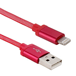 Avis Wewoo Câble rouge pour iPhone X / 8 et 8 Plus / 7 7 Plus / 6 & 6s & 6 Plus 6s Plus / 5 & 5S & SE & 5C / iPad 1m Net Style Metal Head Lightning vers USB de données / chargeur,