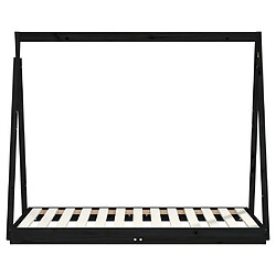 Acheter Maison Chic Lit simple Cadre de lit pour enfant,Lit d'Enfant Moderne noir 70x140 cm bois de pin massif -MN10046