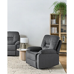 Beliani Fauteuil BERGEN II Tissu Gris foncé