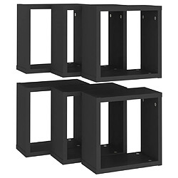 Acheter vidaXL Étagères cube murales 6 pcs noir 30x15x30 cm