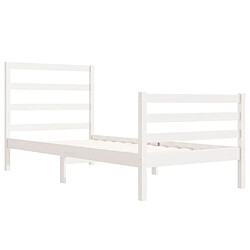 Acheter Maison Chic Lit Moderne Chambre - Cadre/structure de lit pour adulte Blanc Bois de pin massif 90x190 cm Simple -MN14348