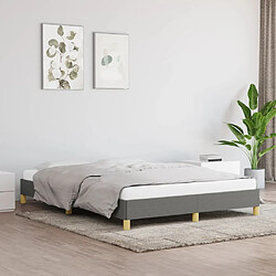 vidaXL Cadre de lit sans matelas gris foncé 160x200 cm tissu