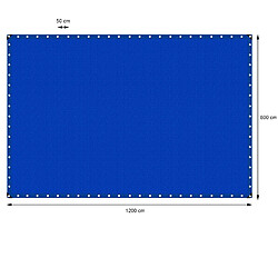 Ecd Germany Bâche de couverture étanche protection en PE avec oeillets 8x12 m 180 g/m² bleu pas cher