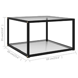 ComfortXL Table Basse Transparent 60x60x35 Cm Verre Trempé pas cher