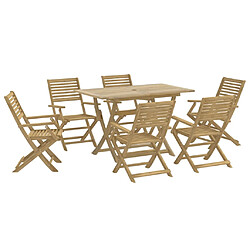 vidaXL Ensemble à manger de jardin 7 pcs Bois d'acacia solide