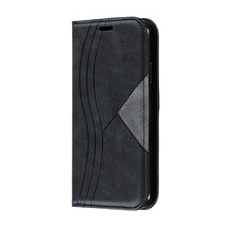 Wewoo Housse Coque Pour iPhone XR Splicing Color Magnetic Hem Étui à rabat horizontal en cuir avec support et fentes cartes Noir