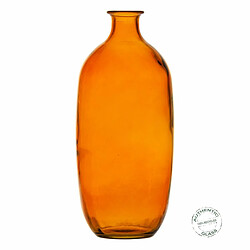 BigBuy Home Vase Ambre verre recyclé 13 x 13 x 31 cm