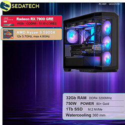 Sedatech PC Gamer V360 • AMD Ryzen 9 5900X • RX 7900 GRE • 32Go RAM • 1To SSD M.2 • sans OS