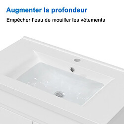 Avis Aica Sanitaire 79,5(L)x45(W)x40(H)cm Meuble salle de bain blanc 2 portes avec une vasque à suspendre pour un gain d'espace optimal avec un maximum d'espace intérieure.