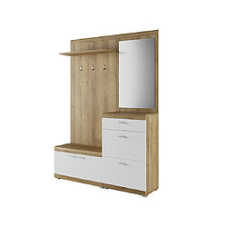 Acheter Bestmobilier Thea - meuble d'entrée - bois et blanc - 135 cm - style scandinave