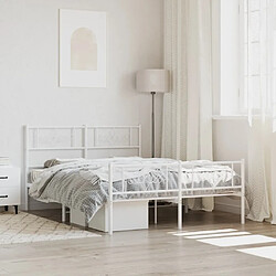 Maison Chic Lit adulte - Lit simple Cadre de lit métal avec tête de lit/pied de lit,Structure du lit Contemporain pour chambre blanc 140x200cm -MN68705