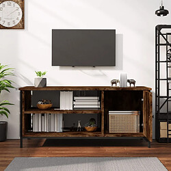 Avis Maison Chic Meuble TV scandinave - Banc TV pour salon chêne fumé 100x40x45 cm bois d'ingénierie -MN13260