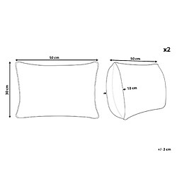 Avis Beliani Lot de 2 coussins INULA Coton 30 x 50 cm Géométrique Orange