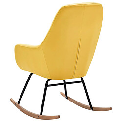 Maison Chic Chaise à bascule | Fauteuil Relax, design moderne Jaune moutarde Tissu -GKD43362 pas cher