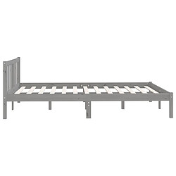 Acheter vidaXL Cadre de lit sans matelas gris bois de pin massif