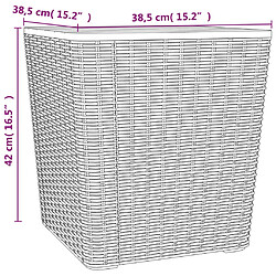 vidaXL Table de jardin avec couvercle amovible marron clair PP pas cher