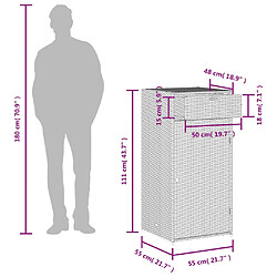 vidaXL Armoire de rangement de jardin beige 55x55x111cm résine tressée pas cher